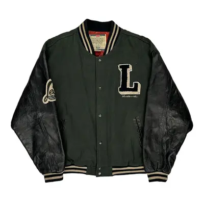 Levis Varsity Jacket - Large Black Wool Blend