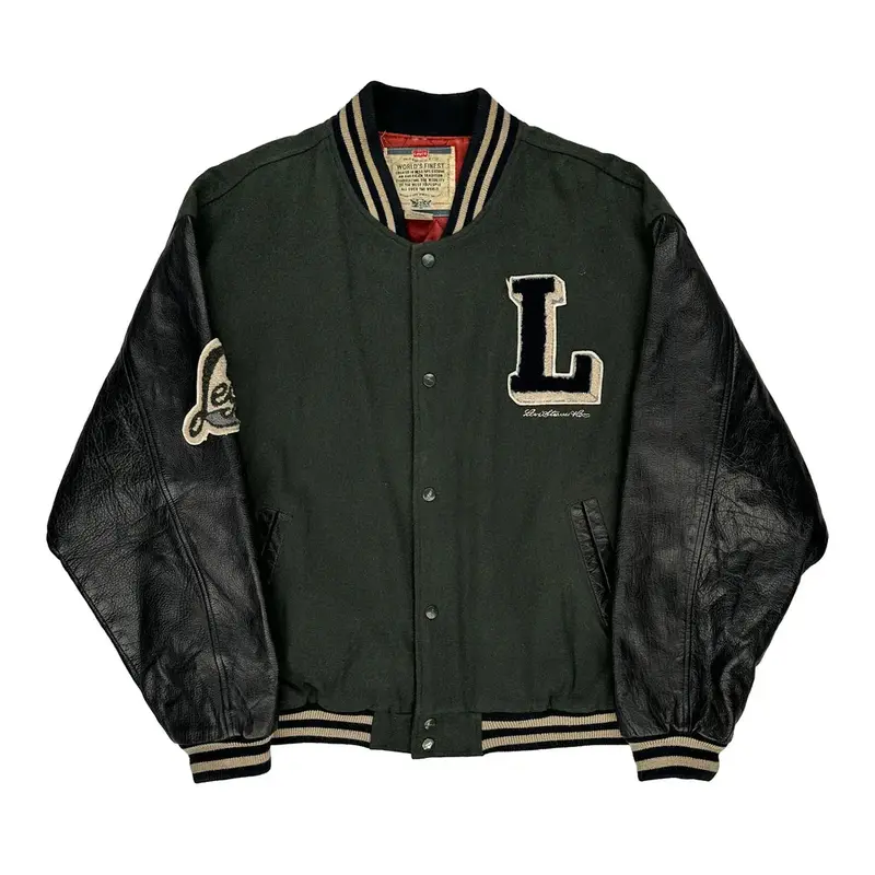 Levis Varsity Jacket - Large Black Wool Blend