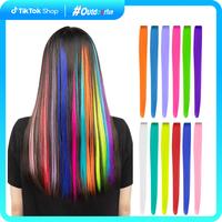 AISI HAIR Summervibes 12 Pcs Clip in Hair Extensions 22 Inch Colored Party Highlights Long Straight Synthetic Hairpieces for ...