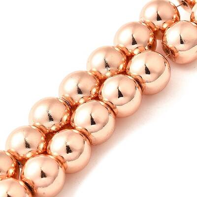 Electroplated Synthetic Magnetic Hematite Beads Strands