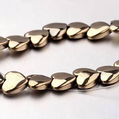 Electroplate Non-magnetic Synthetic Hematite Bead Strands