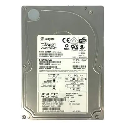 D6451-63001 HP 9GB 10000RPM Ultra2 Wide SCSI 3.5-Inch 1MB Cache Hard Drive