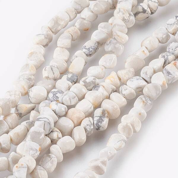 Natural Howlite Chips Beads Strands