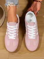 Women's Fashionable Lace Up Low Top Sneakers, Casual Comfortable Sports Shoes for Daily Wear, Non-slip Sneakers for Women & G...