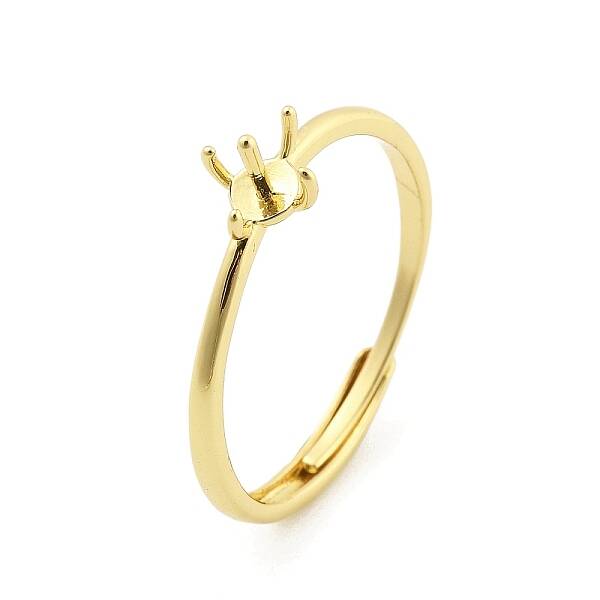 Flat Round Brass Adjustable Ring Settings