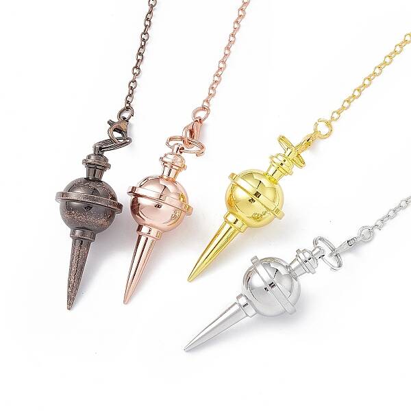 Rack Plating Brass Pointed Dowsing Pendulums