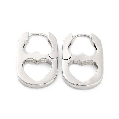 Heart Rack Plating Brass Hoop Earrings for Women