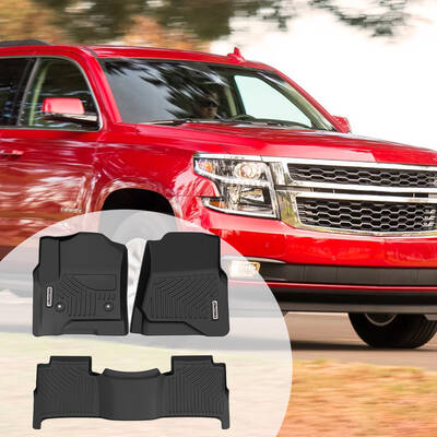 OEDRO Floor Mats for 2015-2020 Chevrolet Tahoe/GMC Yukon, Black TPE All-Weather Guard Full Set Liners