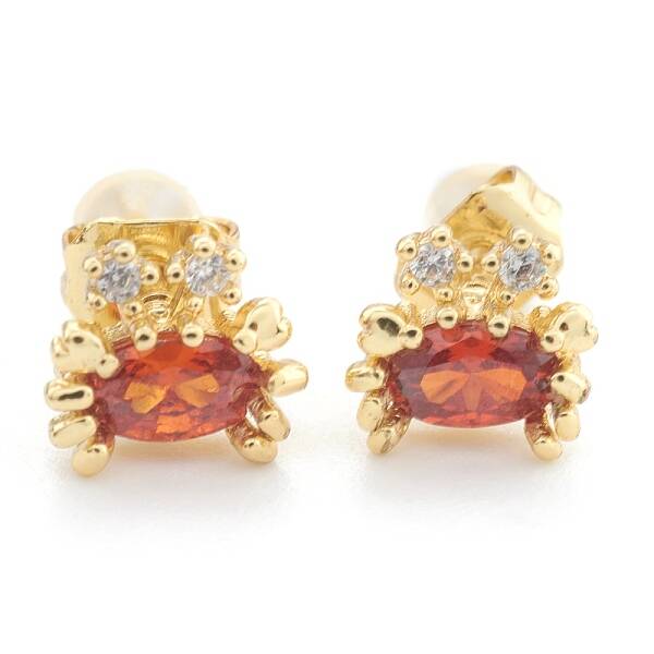 Brass Cubic Zirconia Stud Earring