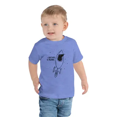 Anything is Pawsible Toddler Short Sleeve Tee | Color: Heather Columbia Blue | Size: 2T