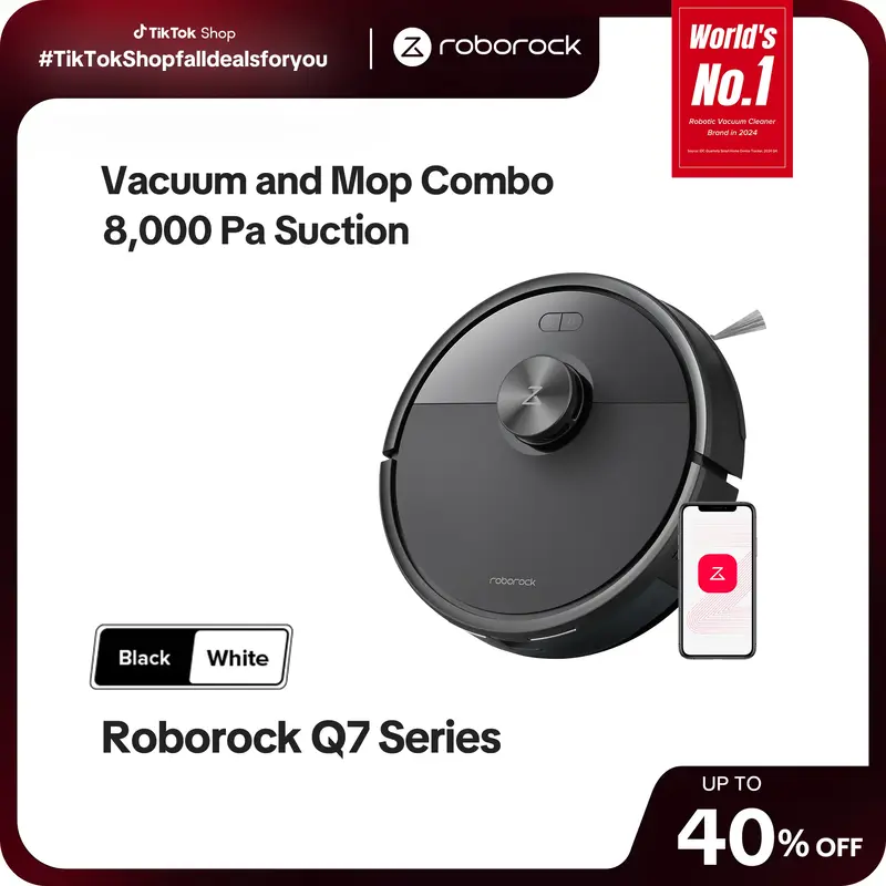 Roborock Q7 Series Robot Vacuum and Mop Combo (Q7 L5), LiDAR Navigation, Pet Hair, Automatic Vacuum Cleaner for Home Robot, S...