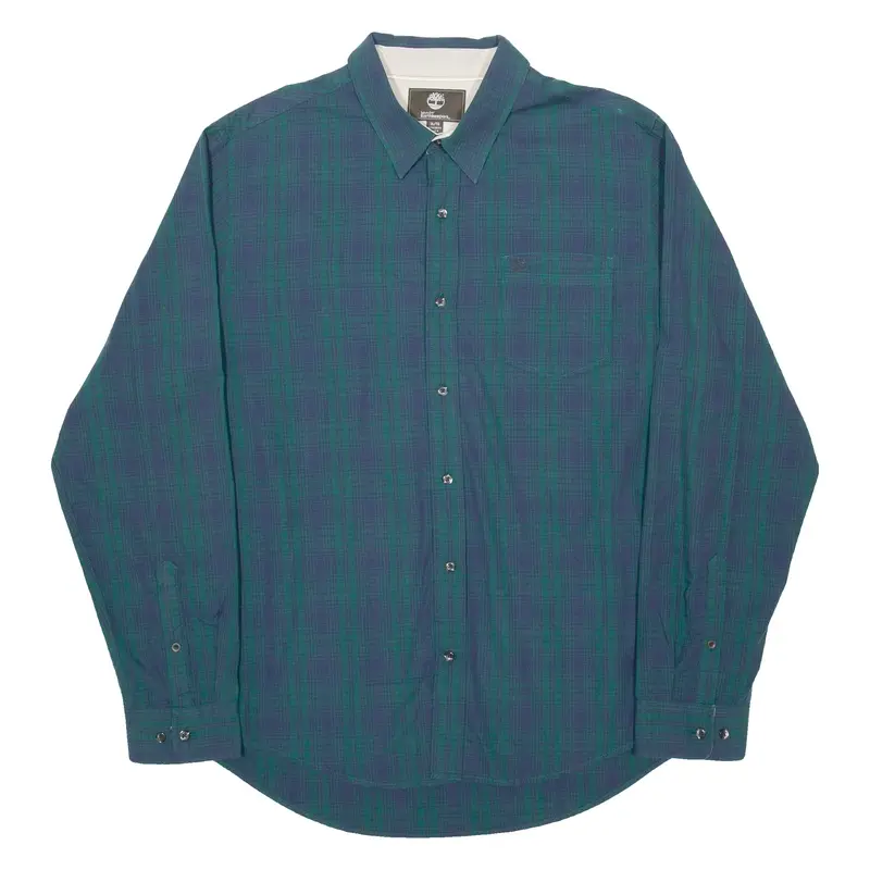 TIMBERLAND Mens Shirt Green Check Long Sleeve XL