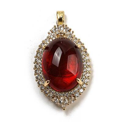 Brass Micro Pave Clear Cubic Zirconia Pendants