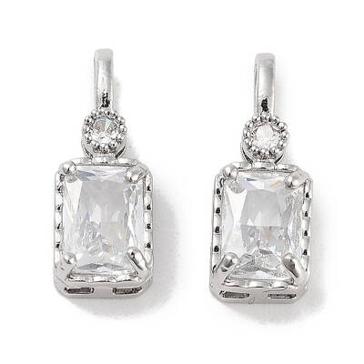 Brass Micro Pave Cubic Zirconia Pendants