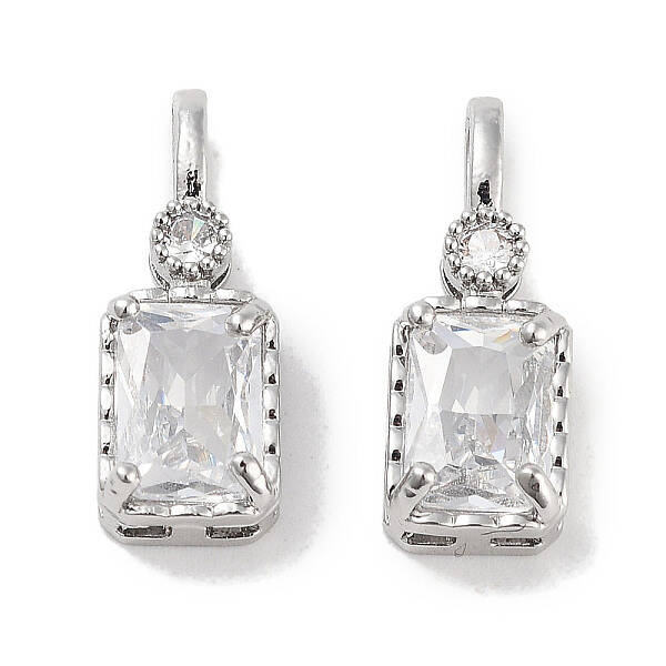 Brass Micro Pave Cubic Zirconia Pendants