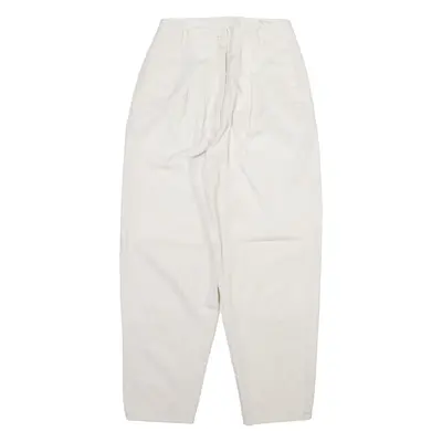 COEN BASICS Womens Trousers Cream Relaxed Tapered W24 L25