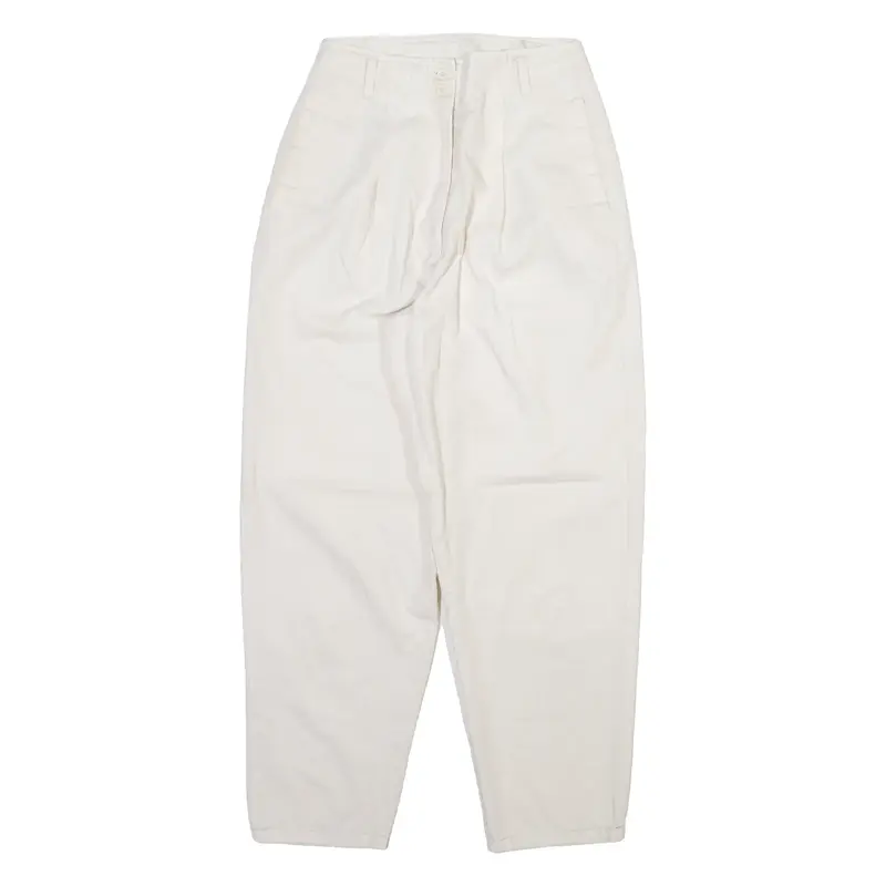 COEN BASICS Womens Trousers Cream Relaxed Tapered W24 L25