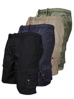 Men's Solid Color Drawstring Pocket Cargo Shorts, Casual Street Elastic Waist Zipper Shorts for Summer, Mens Shorts, Shorts f...
