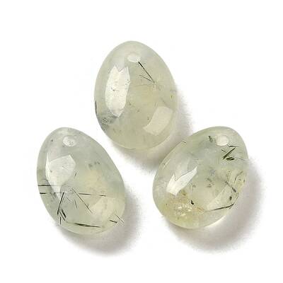 Natural Prehnite Teardrop Charms
