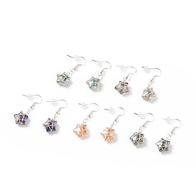 Glass Star Braided Dangle Earrings