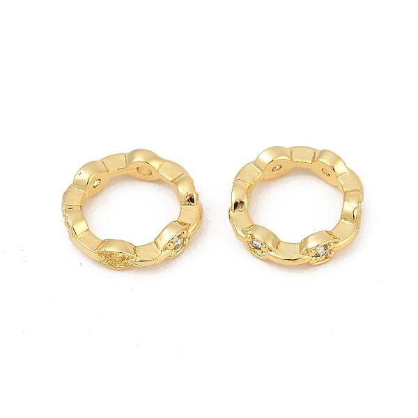 Brass Clear Cubic Zirconia Bead Frame