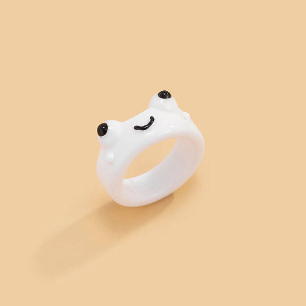 Frog Resin Plain Band Rings for Women Girls