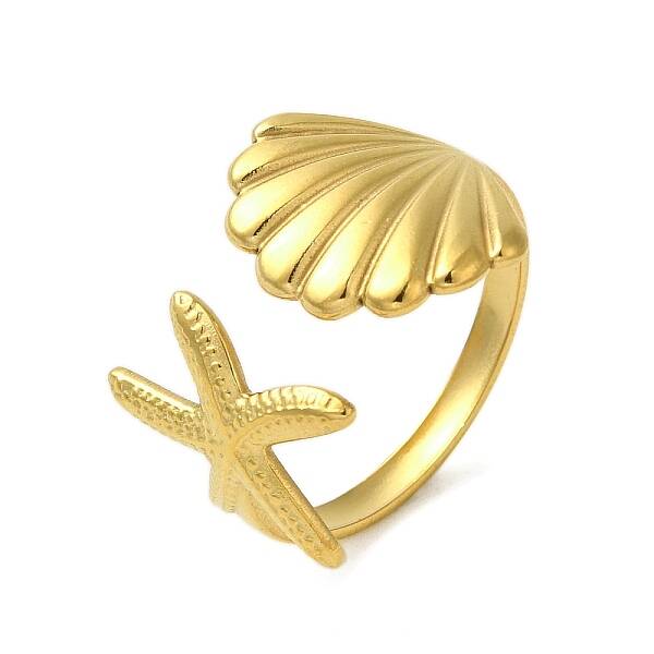 Ocean Beach Series 304 Stainless Steel Cuff Ring