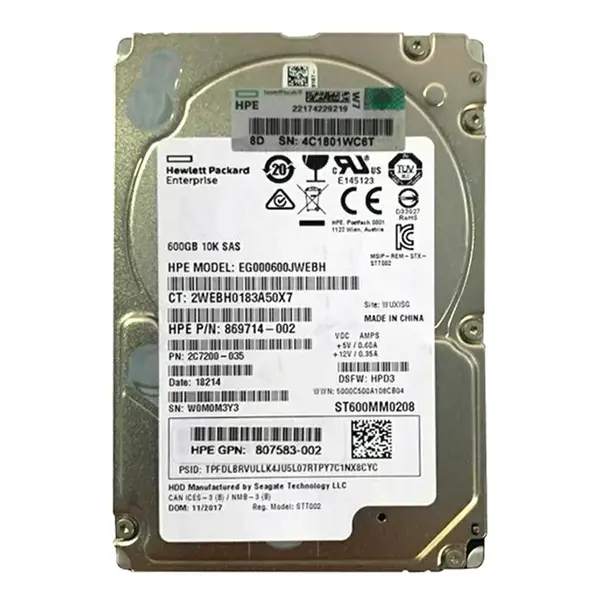 2C7200-035 HP 600GB 6Gb/s SAS 10000 2.5-inch Hard Drive