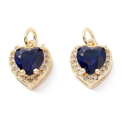 Brass Micro Pave Cubic Zirconia Charms