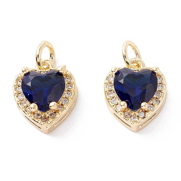 Brass Micro Pave Cubic Zirconia Charms