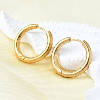 Round 304 Stainless Steel Hoop Earrings