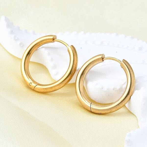 Round 304 Stainless Steel Hoop Earrings