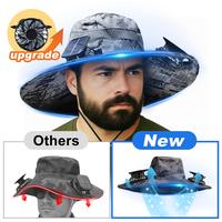 2025 Detachable Fishing Hat-Solar Sun Protection Sun Hat with Fan Solar Fan Hat Dual Power Supply Fan Outdoor Fan Father's Da...