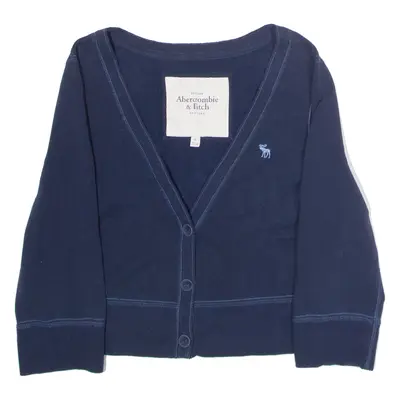 ABERCROMBIE & FITCH Girls Cardigan Blue V-Neck XL