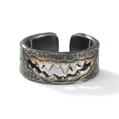 Fashion Retro Grin Ring Personalized Men's Open Adjustable Ring