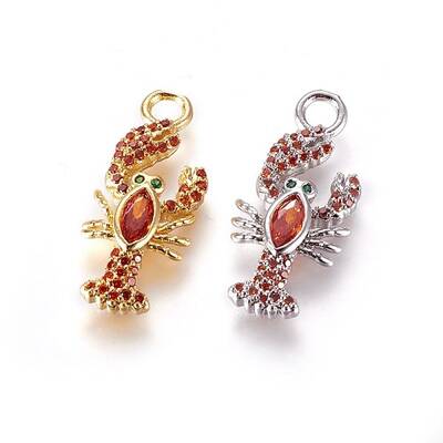 Brass Micro Pave Cubic Zirconia Pendants