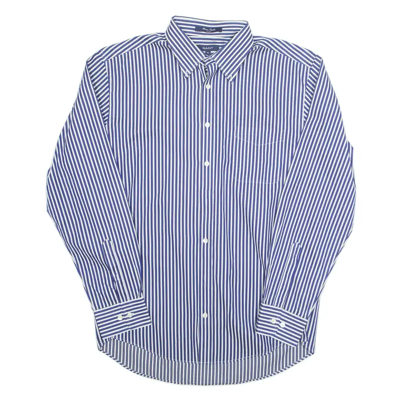 GANT Mens Shirt Blue Striped Long Sleeve XL