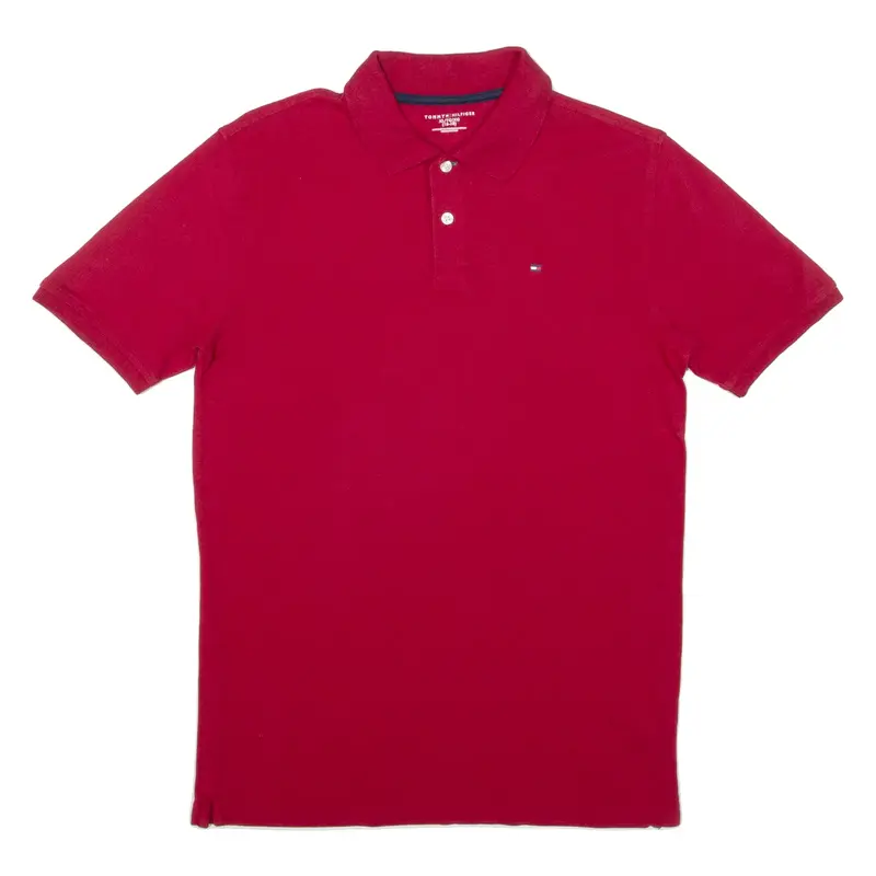 TOMMY HILFIGER Boys Polo Shirt Red XL