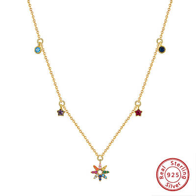 925 Sterling Silver Micro Pave Cubic Zirconia Pendant Necklaces
