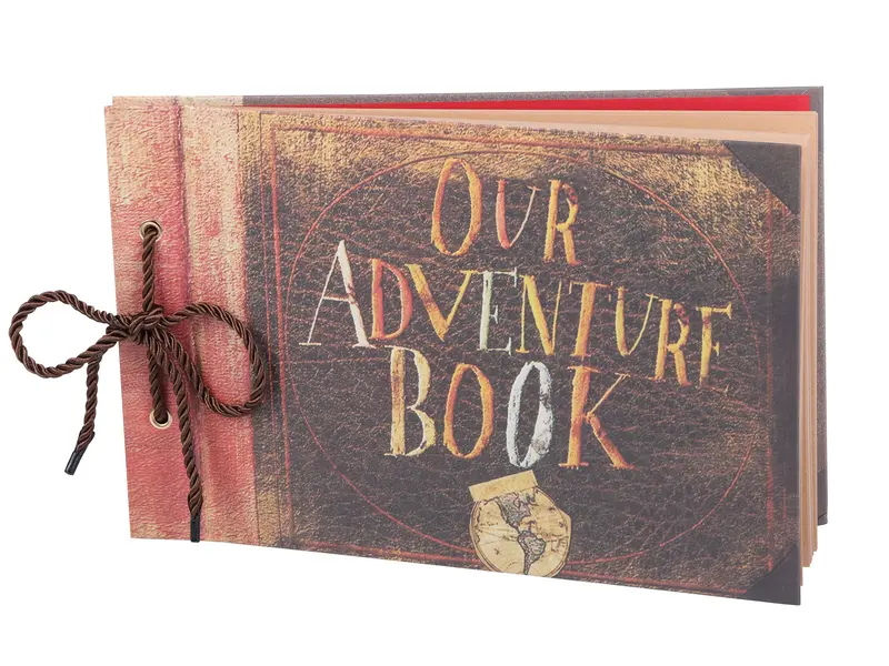 Our Adventure Book, Scrapbook Photo Album, Embossed Words Hard Cover Movie Up Travel Scrapbook for Anniversary, Wedding, Baby...