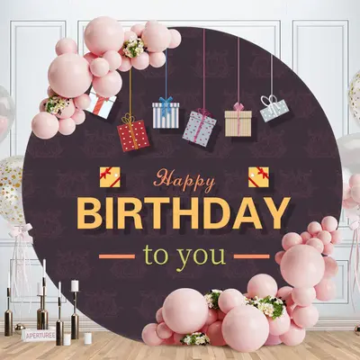 Aperturee Circle Happp Birthday Gifts Backdrop For Decoration