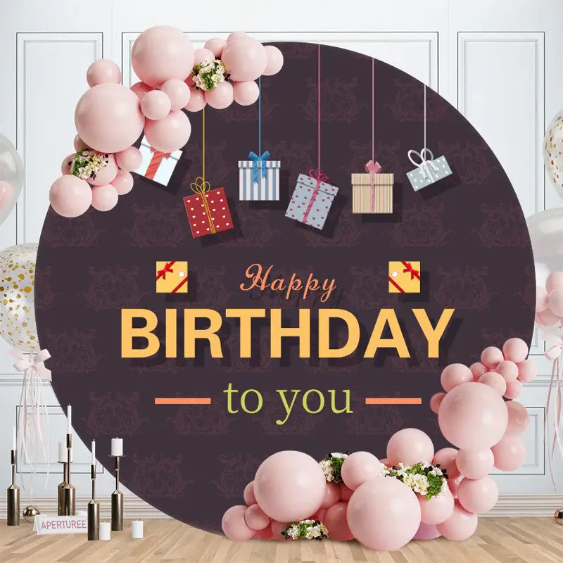 Aperturee Circle Happp Birthday Gifts Backdrop For Decoration