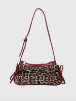 Women's Fashionable Leopard Print Bow Decor Crossbody Bag, Casual Versatile Shoulder Bag for Daily Used, Trendy All-match Bag...