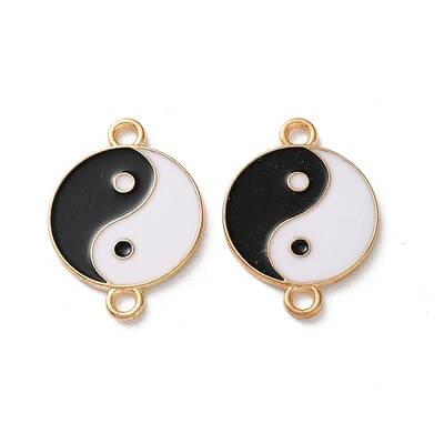 Alloy Black & White Enamel Yin-yang Connector Charms