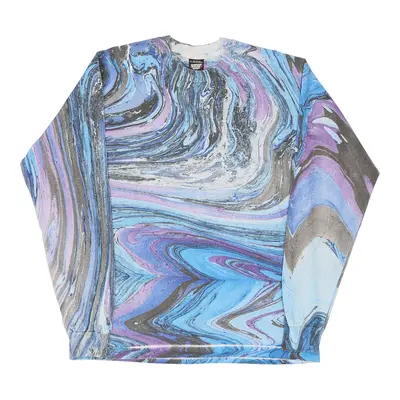 Single Stitch Made in USA Fruit Of The Loom Long Sleeve T-Shirt - Small Blue Cotton