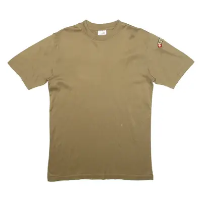 Suisse Military Mens T-Shirt Brown Crew Neck M