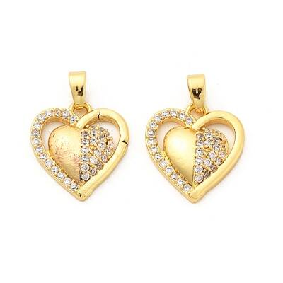 Brass Micro Pave Cubic Zirconia Pendants