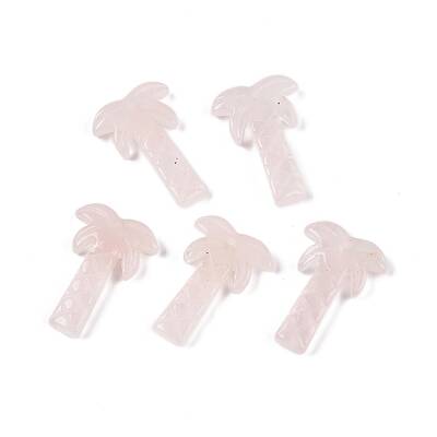 Natural Rose Quartz Coconut Tree Pendants