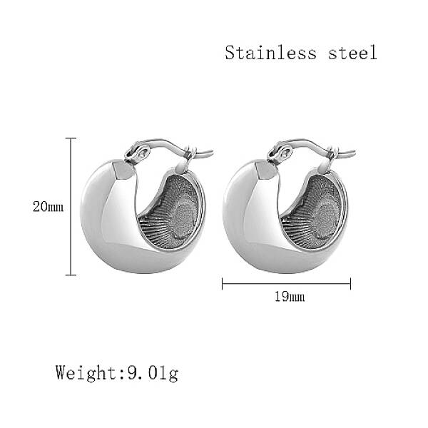 Non-Tarnish Stainless Steel Hoop Earrings for Women