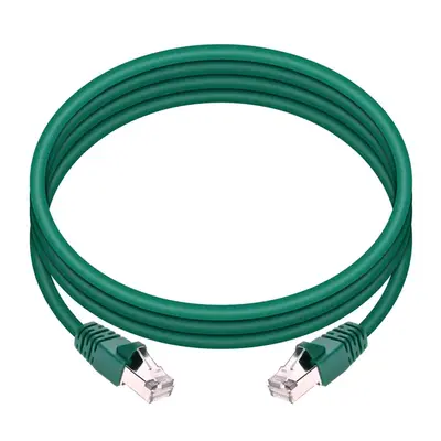 24356 Monoprice Cat6A Ethernet Patch Cable Snagless RJ45 550MHz STP Pure Bare Copper Wire 10G 26AWG 7ft Green